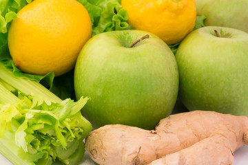 diet green apple salad celery stalk ginger lemon vitamins breakfast lunch dinner health home kitchen organic eco low weight