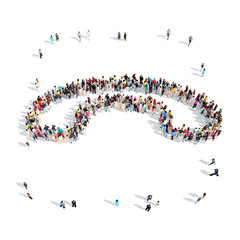 people in the shape of a handset.