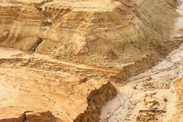 Sandy coast of open-cast mine