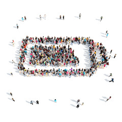 people in the shape of battery charge.