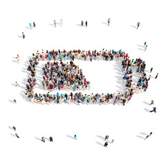 people in the shape of battery charge.