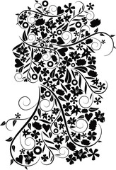 ボタニカルシルエット女性