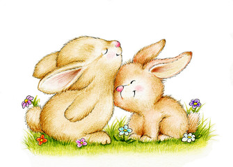 Two cute bunnies - 84415273