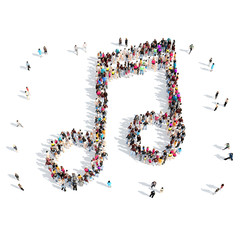  people in the shape of notes.