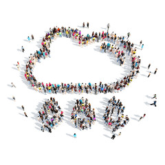 people in the shape of clouds.