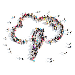 people in the shape of clouds.