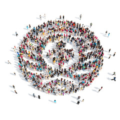 people in the shape of abstract symbols.