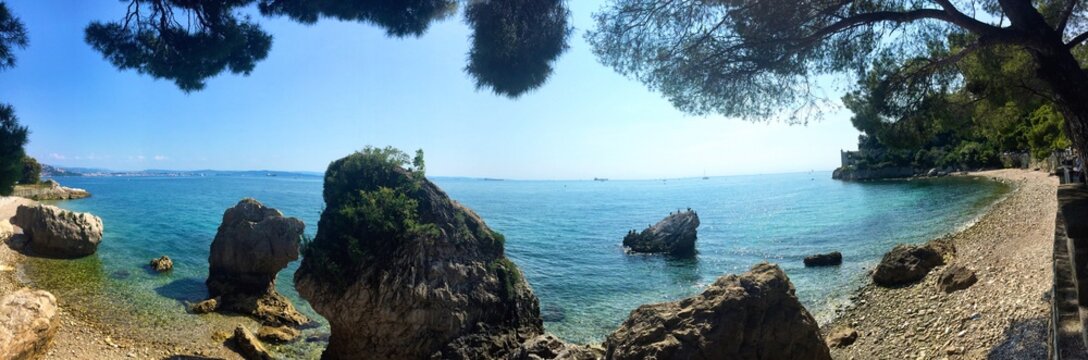 Sunny day in Trieste Miramare Park view