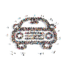 people in the shape of a car. 