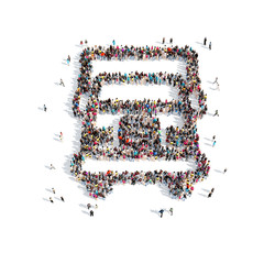 people in the shape of a truck.