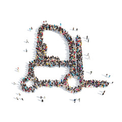 people in the shape of a truck.