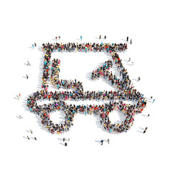 people in the shape of a truck.