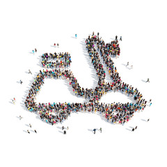  people in the shape of a motor scooter.