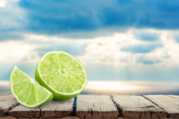 Lemon, lime, slice.