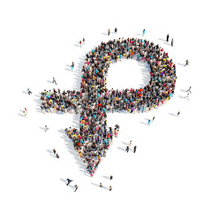 People in the form of arrows.