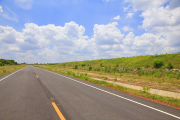 Fototapeta na wymiar Stock Photo - Road and cloud on blue sky.