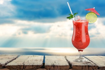 Cocktail, drink, glass.