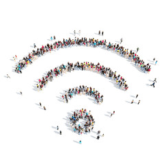 people in the shape of wi fi.