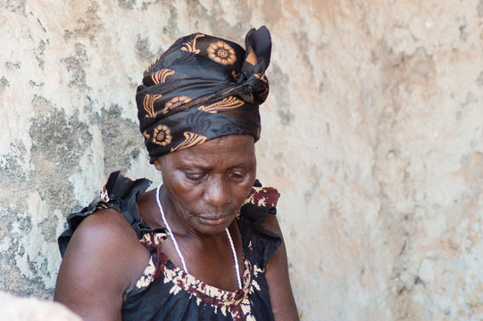 African Woman In The Village.