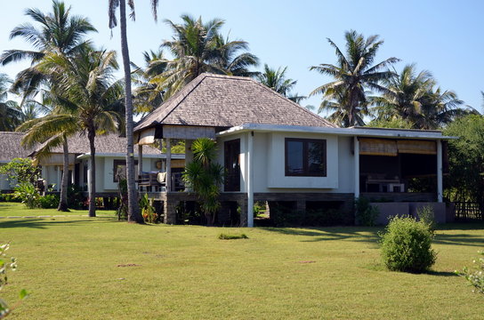 Stone cottages on the island of Gili Trawangan, Indonesia