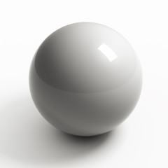 White sphere on white background isolated with clipping path