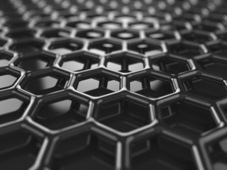 Obraz premium Abstract black heaxagonal carbon background