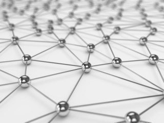 Abstract social network background - chrome on white