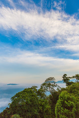 Clouds and blue sky over mountain