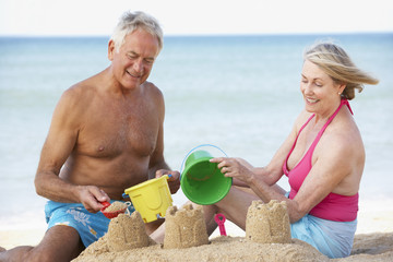 Senior Couple Enjoying Beach Holiday