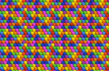 Abstact colorful cubes - 3D geometric background