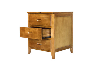 wooden cabinet isolated on white background