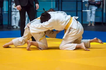 Foto auf Acrylglas Kampfkunst Girls in Judo