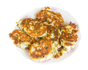 Salty cottage cheese pancakes with green onions