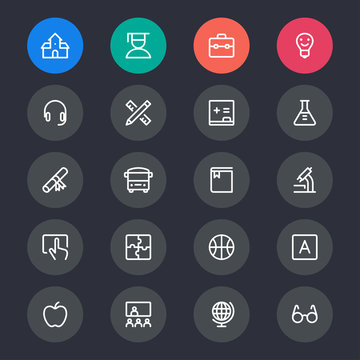 Education line icons