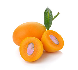 Closeup sweet Marian plum thai fruit isolated on white backgroun