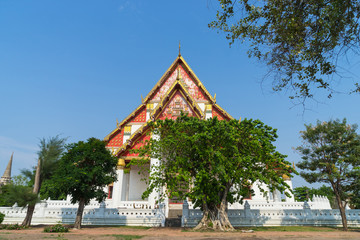 Obraz premium Church of Mongkol Bophit in Ayuddhaya, Thailand