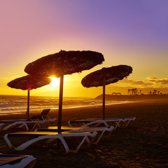 Almeria Cabo de Gata sunset in Retamar beach