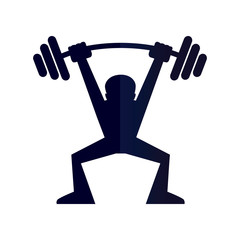 Man lifiting a weight Silhouette