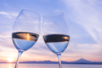 ワインで乾杯