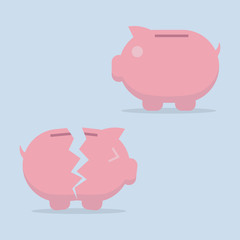 Piggy bank vector flat icon , EPS10 vector illustration
