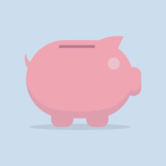 Piggy bank vector flat icon , EPS10 vector illustration
