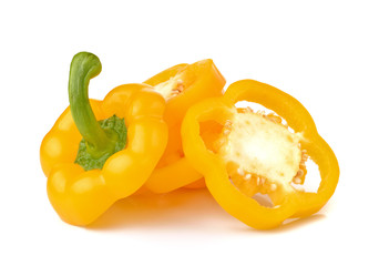 sweet yellow pepper isolated on white background