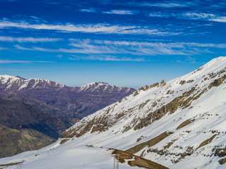 Fototapeta premium Montanhas do Vale Nevado no Chile