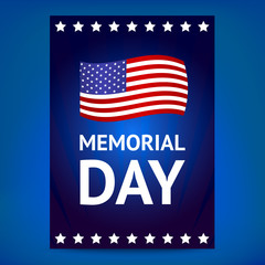 Memorial day poster with flag