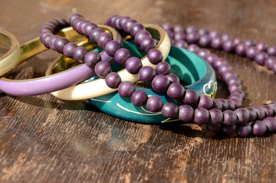 Wooden pearl Necklace and Bracelets