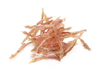 Dried fish on a white background