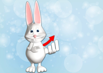 Hase Erfolg Pfeil Diagramm Symbol 3D weiß zeigen Comic