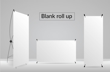 Blank roll up template on white backgrounds