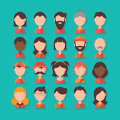 Avatar flat stylish icons for graphic and web design