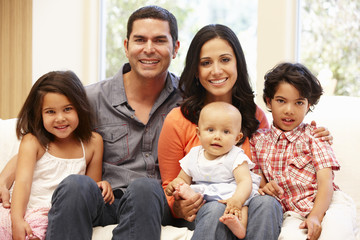 Hispanic family at home